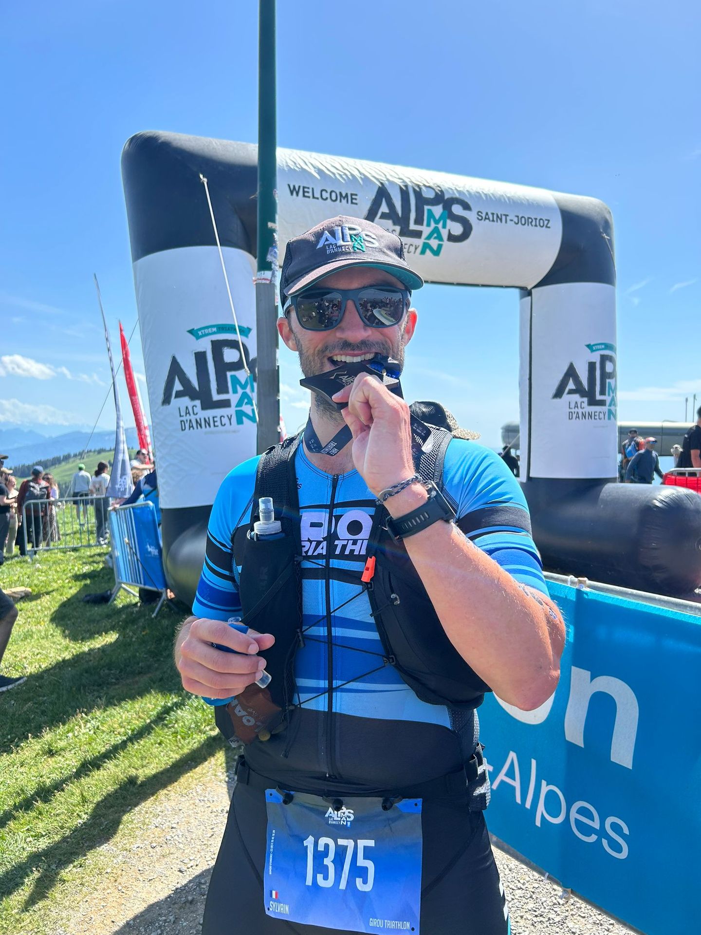 Sylvain Gorrias à l'arrivée de l'Alpsman