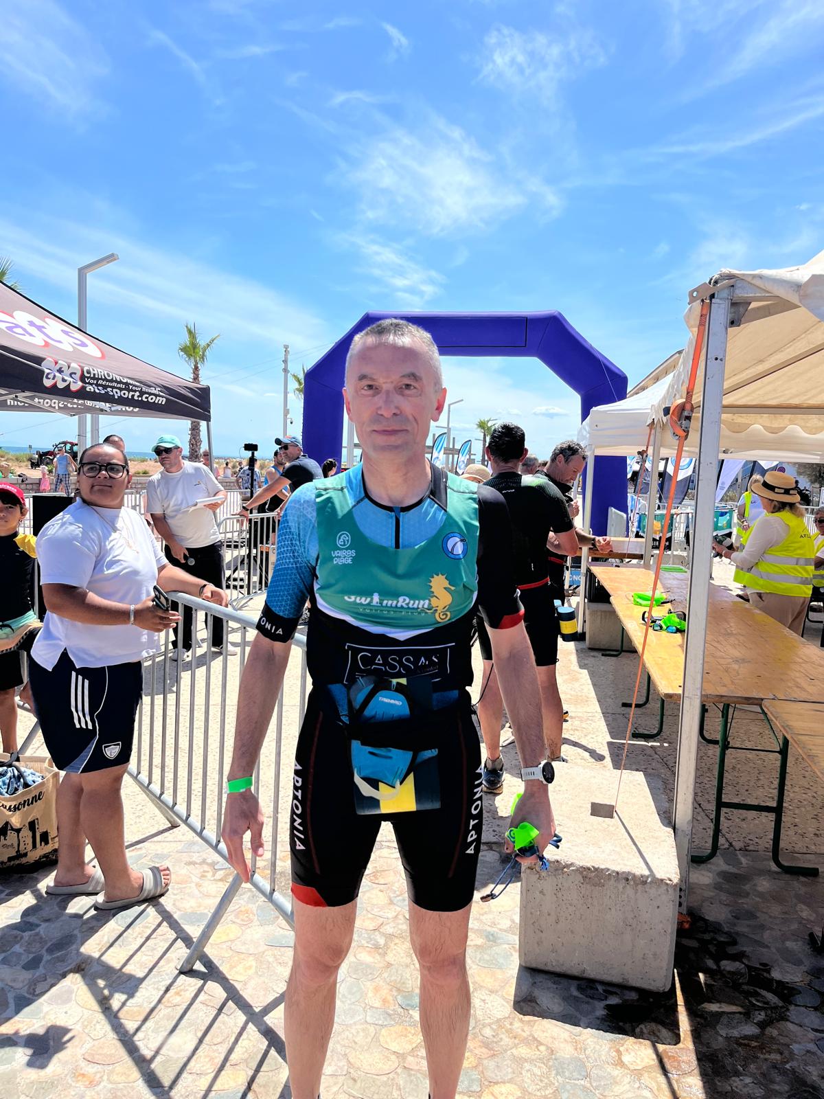 Bruno Lechevallier termine brillamment le swimrun de Valras