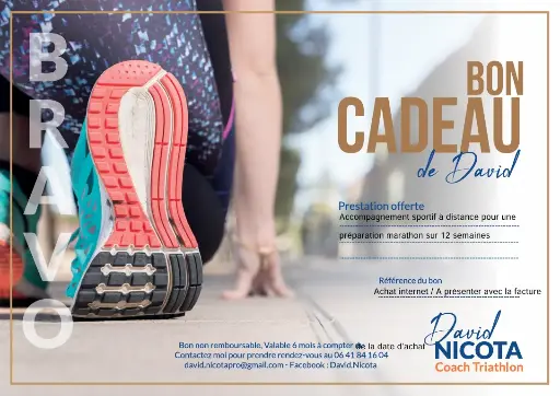 Carte Cadeau accompagnement préparation marathon sur 12 semaines